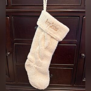 Thirty-One Luxe Chunky Knit Stocking – Cream | NWT